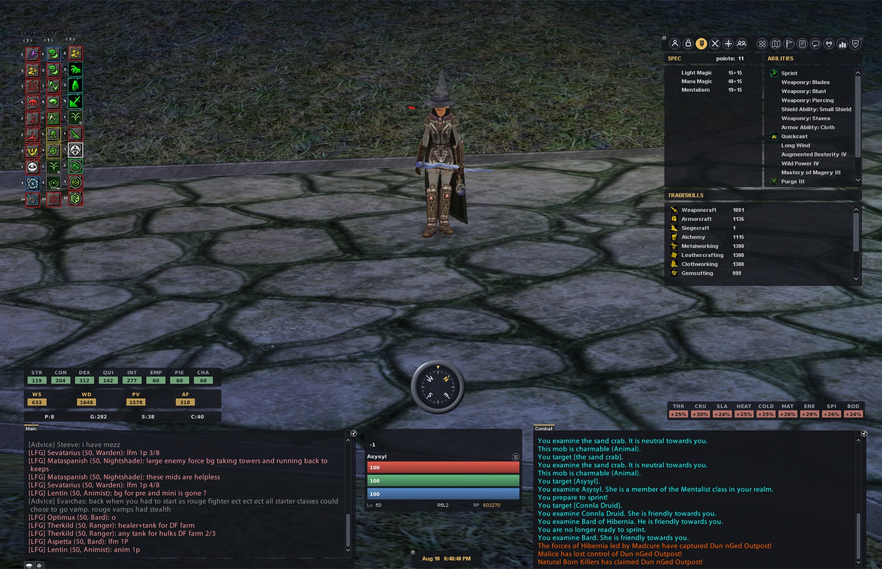 Specialisations, abilities and tradeskills
